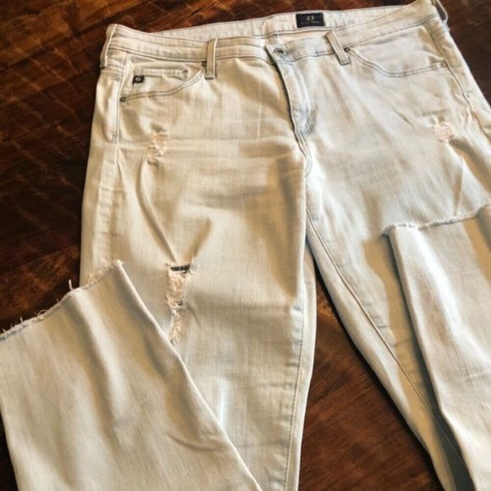 Adriano Goldschmied Pale Distressed Crop Jeans W. 31
